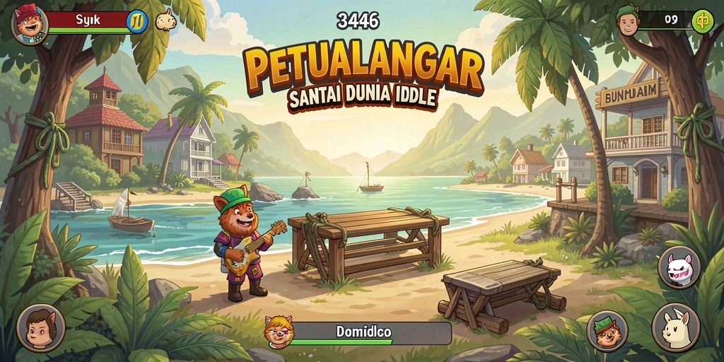 Screenshot gameplay menunjukkan aksi santai dalam 3446.