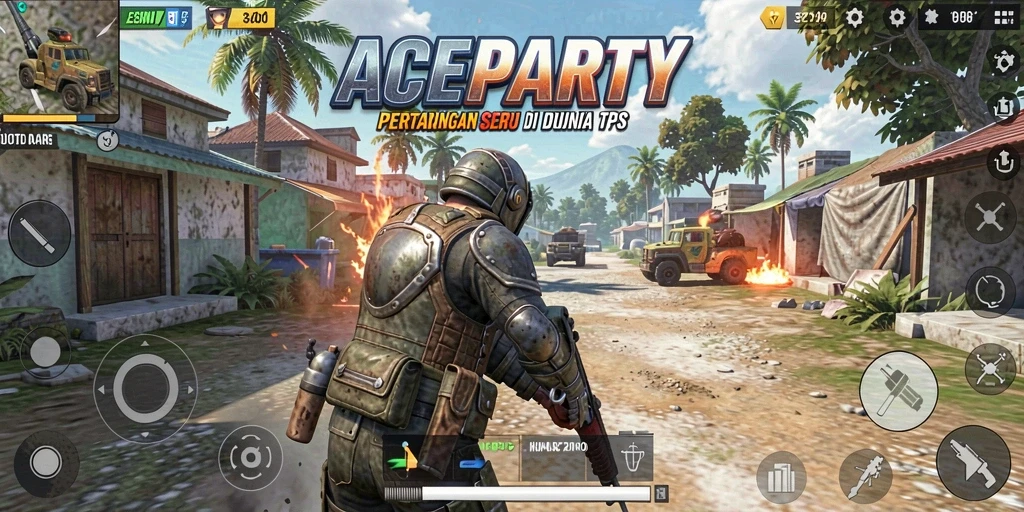 Tangkapan layar ACEPARTY menunjukkan intensnya aksi pertarungan TPS.