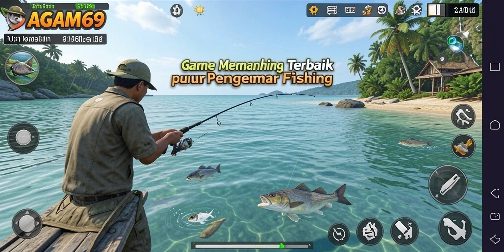Tampilan gameplay memancing yang realistis dalam AGAM69.