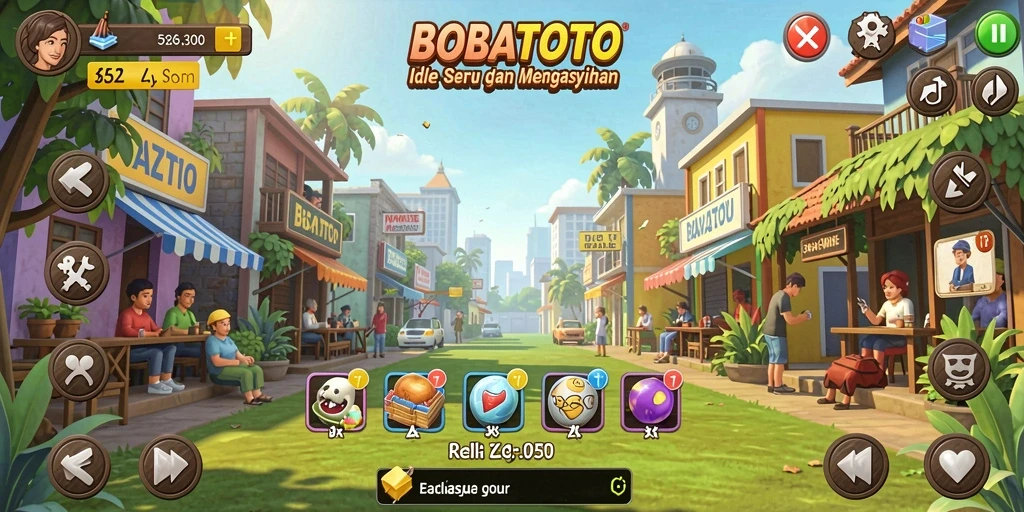 Tampilan gameplay Idle yang menarik dan penuh warna dari BOBATOTO.
