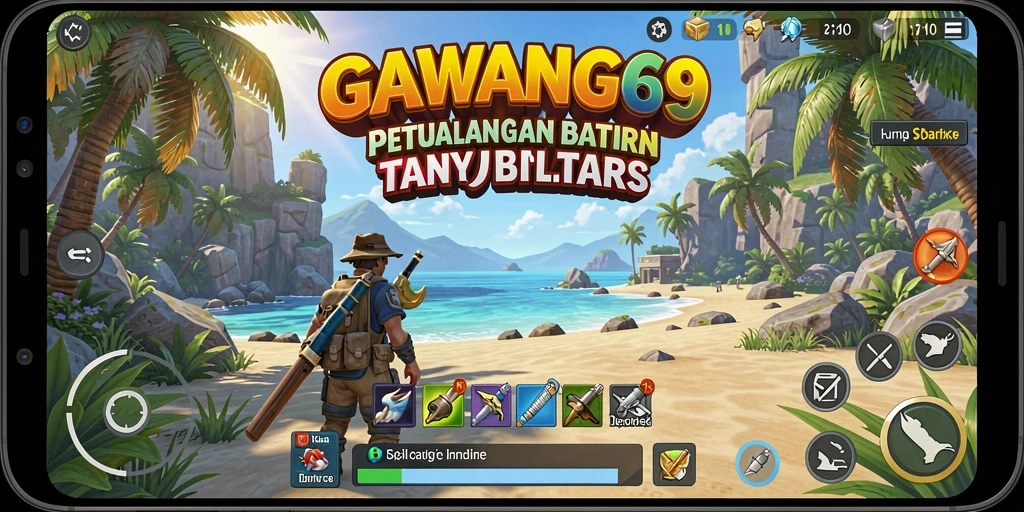 Screenshot GAWANG69 menampilkan eksplorasi di dunia terbuka yang luas dan penuh warna.