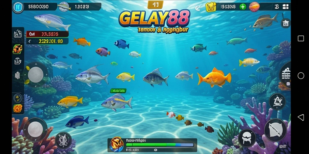 Tangkapan ikan yang berwarna-warni dalam gameplay GELAY88.