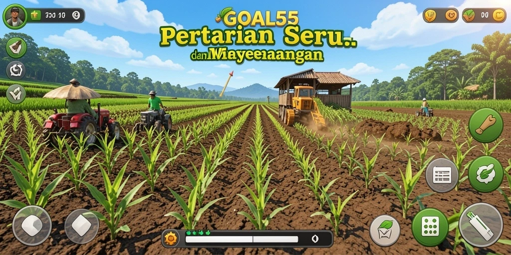 Tampilan menarik dari gameplay pertanian GOAL55 yang seru.