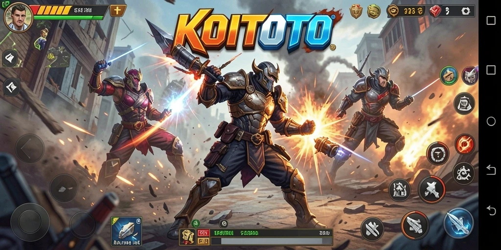 Tampilan seru gameplay KOITOTO dengan aksi pertempuran mendebarkan.