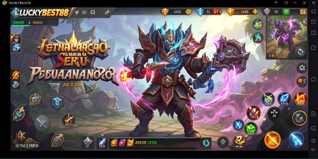 Tangkapan layar permainan LUCKYBEST88 menampilkan pertempuran mendebarkan di dunia ARPG.