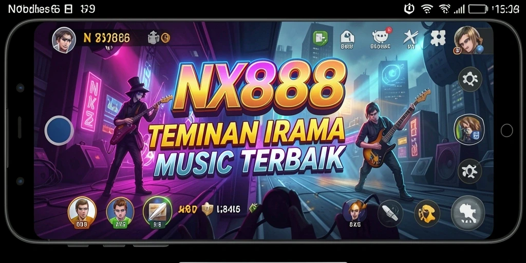 Tangkapan layar utama NX888 menampilkan antarmuka pengguna saat mendengarkan musik.