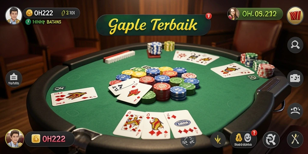 Tampilan gameplay Gaple yang menarik dan interaktif di OH222.