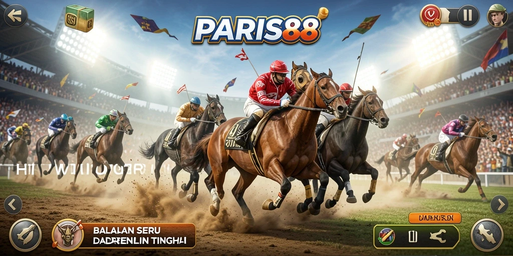 Gameplay seru di PARIS88 saat balapan dengan teman.