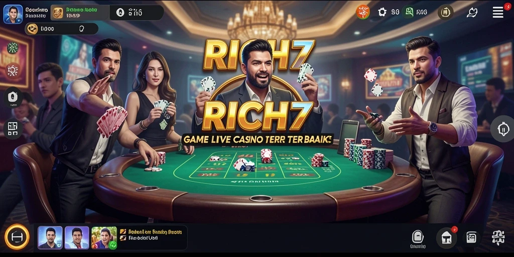 Tampilan screenshot RICH7 menampilkan permainan Live Casino yang mendebarkan.