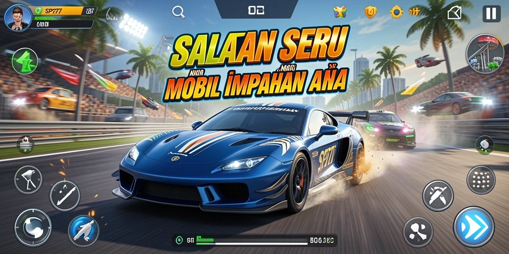 Gameplay Racing SP777 yang menegangkan dan seru.