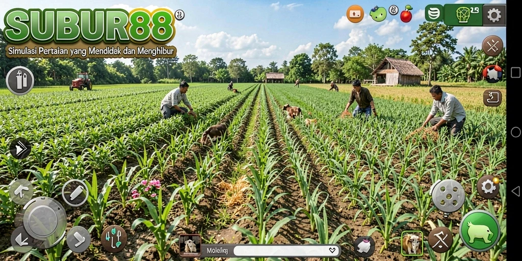 Tampilan gameplay yang menarik di SUBUR88 dengan kebun yang subur.