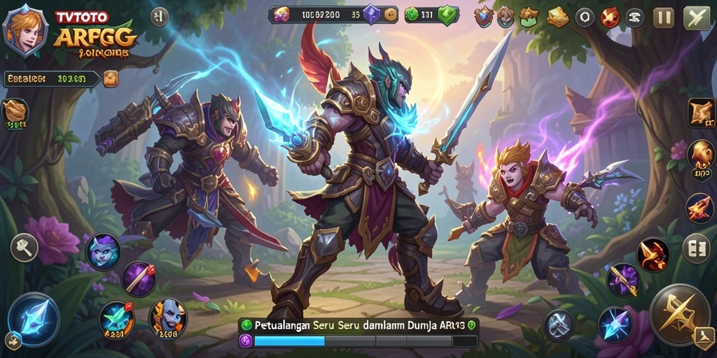 Tangkapan layar permainan <strong>TVTOTO</strong> yang menampilkan aksi pertarungan ARPG yang seru.