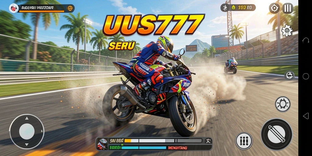Tampilan menarik dari gameplay balapan motor UUS777.