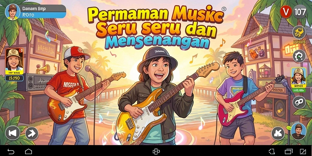 Tampilan gameplay V07 yang memikat dengan ritme musik.