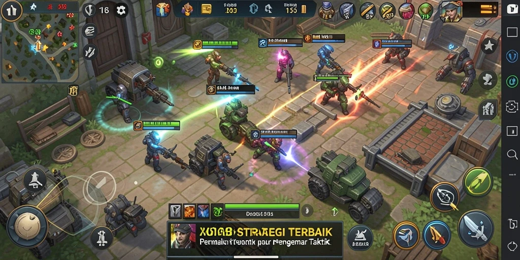 Tampilan gameplay X168 dengan strategi yang mendalam dan unit yang beragam.